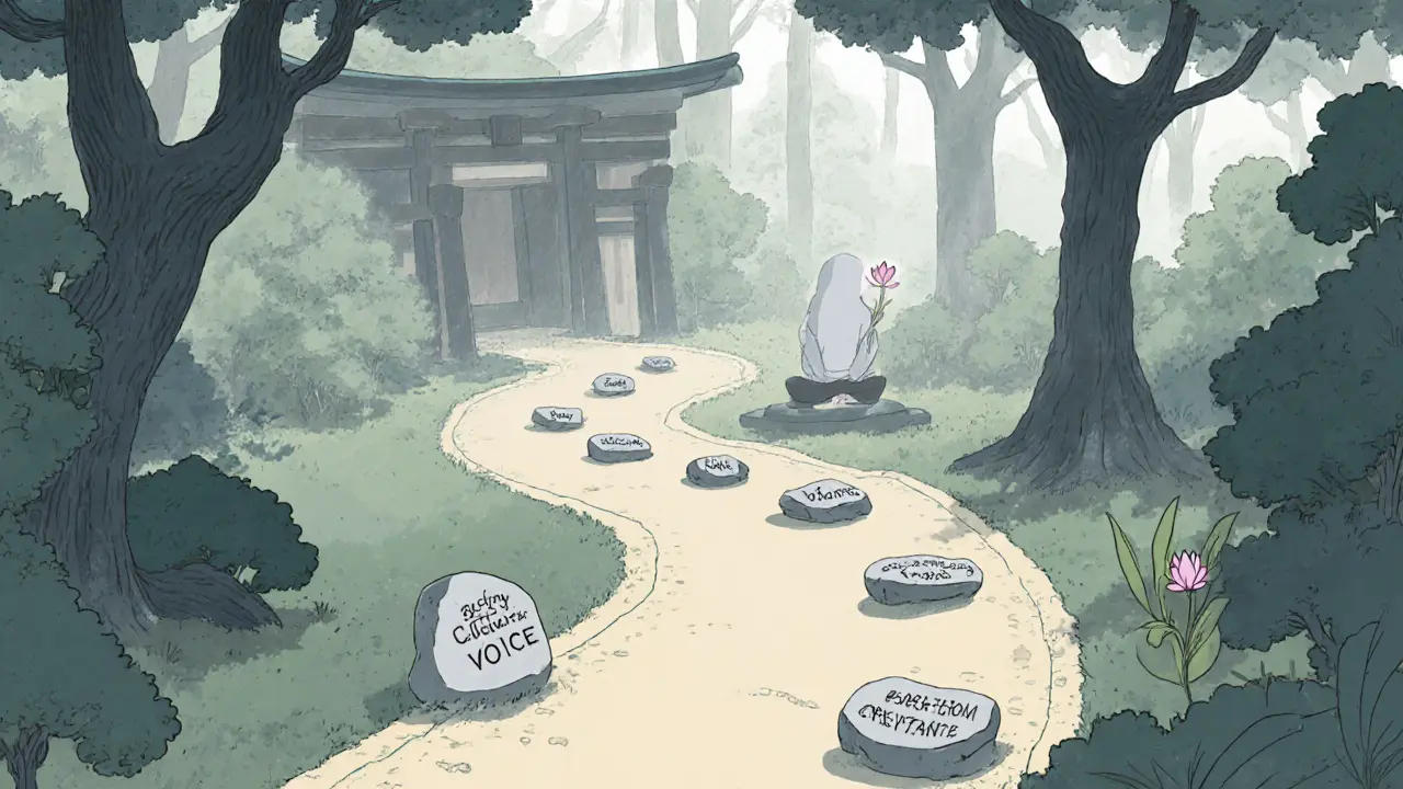 Cesta k uzdravení vedená kameny s principy bezpečí, volby a těla.