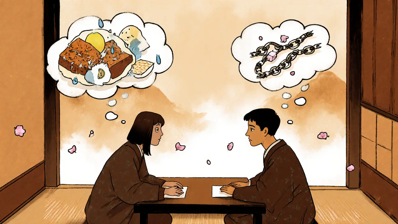 Terapeut a pacient sedí v klidné místnosti, kolem nich plavou myšlenky spojené s uzdravením.