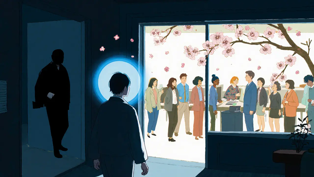 Přechod z chráněné dílny do běžného zaměstnání s květy čerchového stromu.