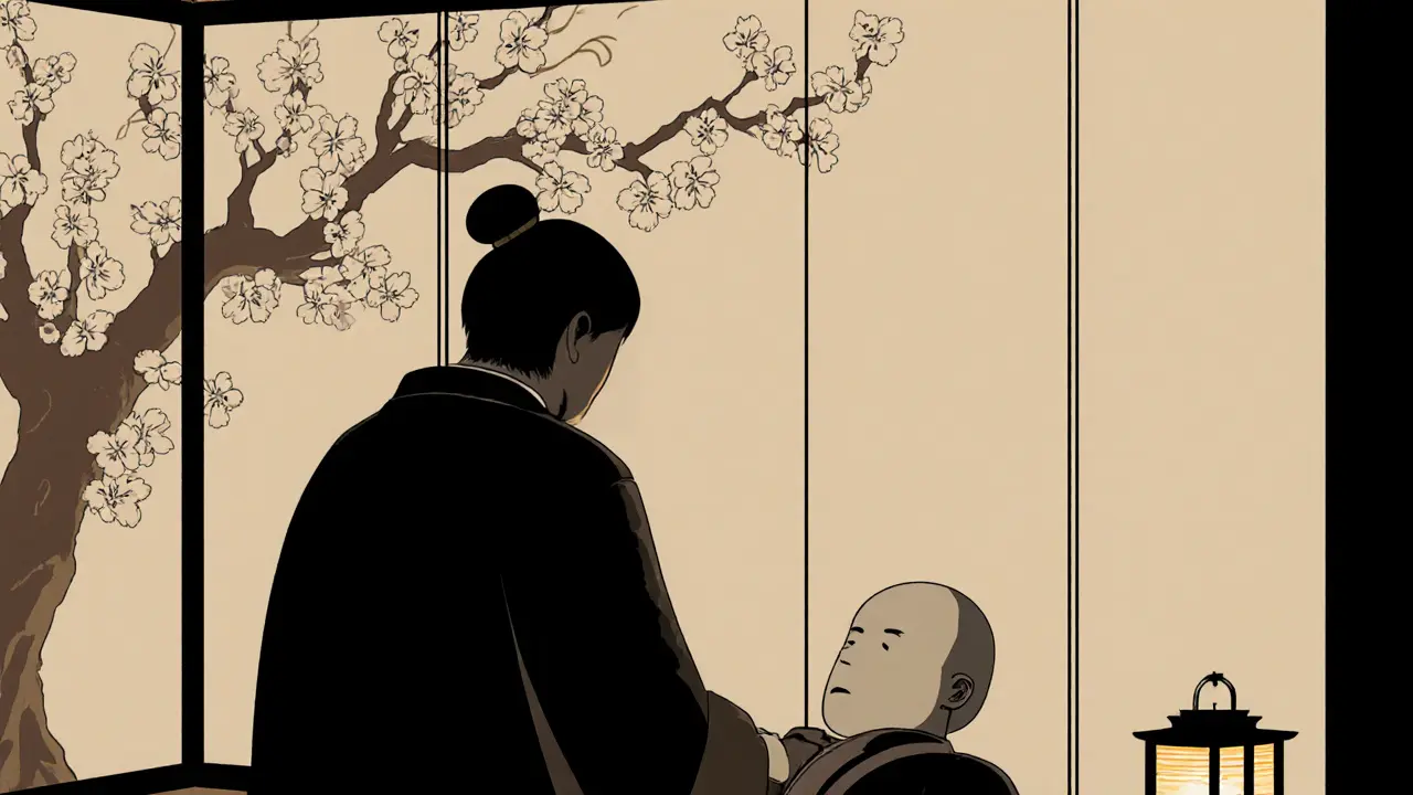 Terapeut klidně sedí vedle autistické osoby v shutdownu, symbolizující přítomnost bez tlaku.