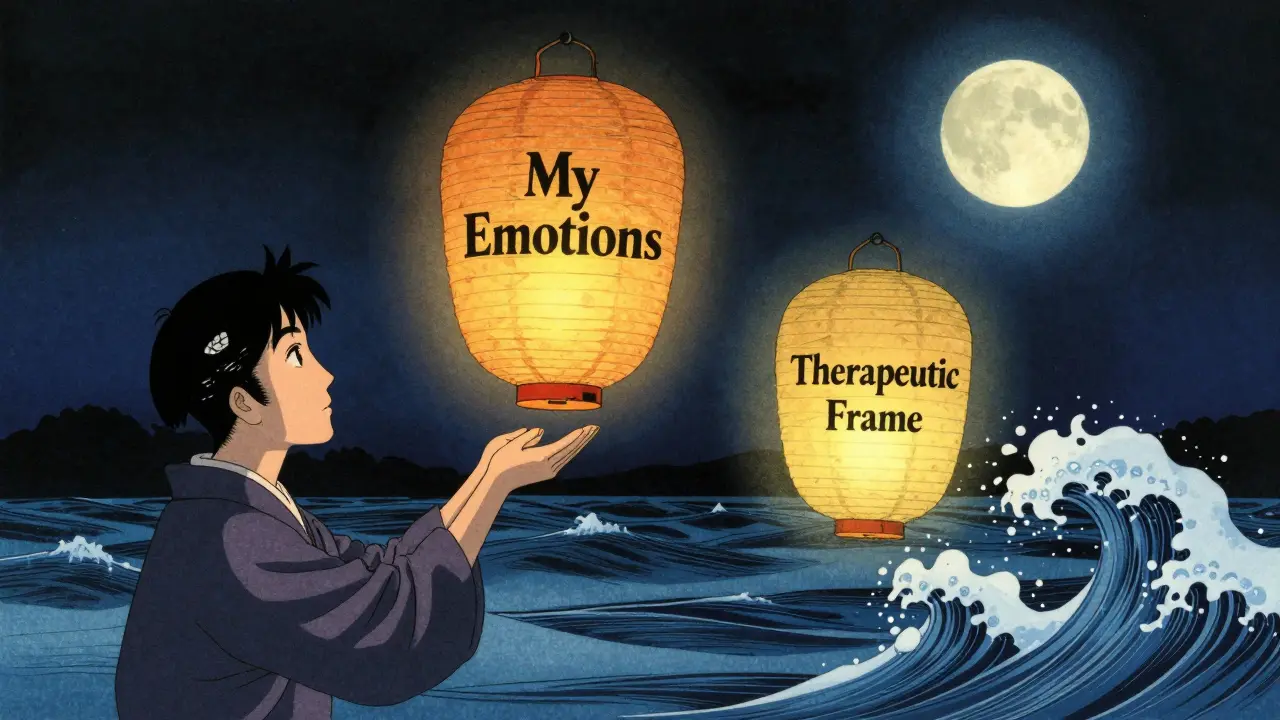 Pacient drží křehkou lampionu nad bouří, zatímco stabilní světlo zůstává nezmenšené.