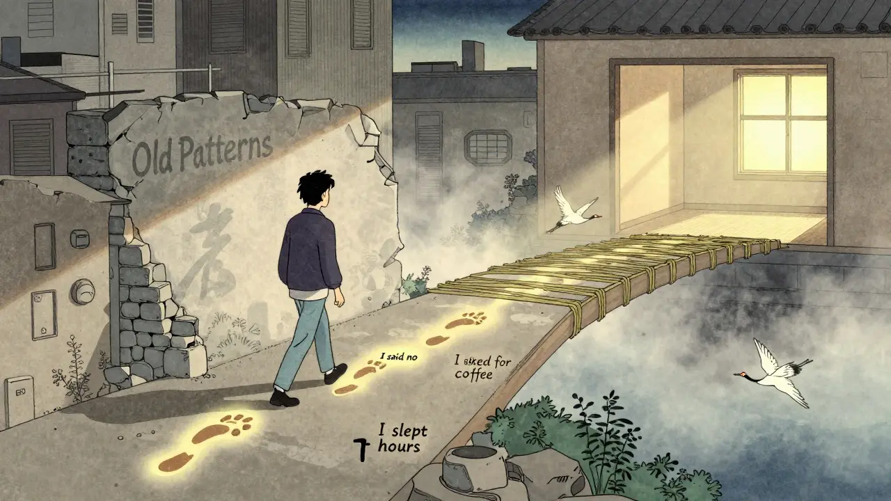 Cesta k zdraví: kroky k odolnosti, jako řeč 'ne', spánek a žádost o pomoc.