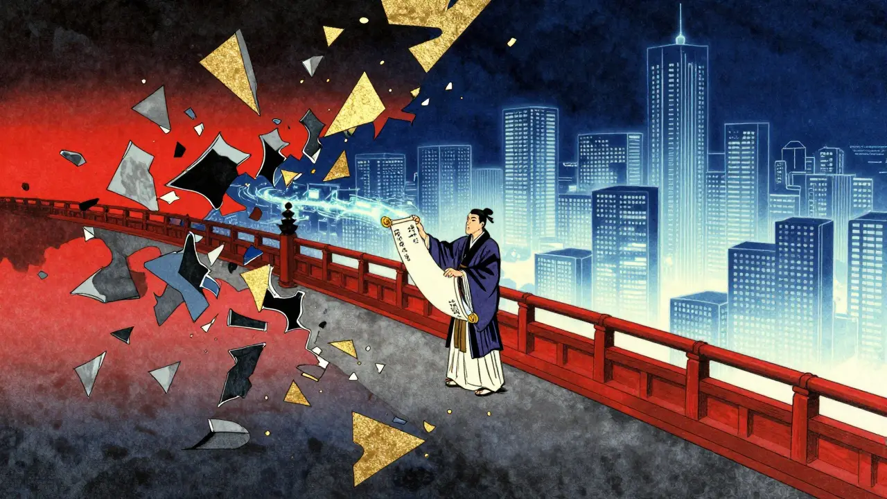 Koncepcni obraz přechodu od fragmentovaných dat k jednotnému národnímu registru.